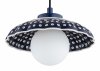 Lampa wisząca ceramika Bolesławiec granatowa muszla w kropki ręcznie zdobiona designerska wyjątkowa BOLL 8948 Argon x Manufaktura w Bolesławcu 